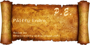 Pálffy Endre névjegykártya